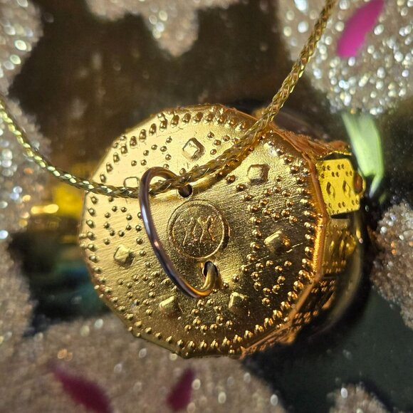 Vintage Red And Gold Glitter Heart Ornament Hand Decorated 5 Inch Christmas - Picture 6 of 11